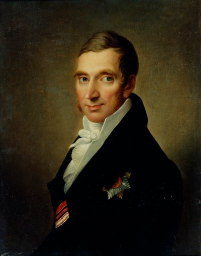 Portrét lékaře Johann-Georg von Ruehl 1768-1846, 1823 od Ivan Vasilyevich Luchaninov