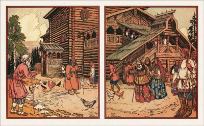 Ilustrace k Pohádce o rybáři a rybě, 1933 od Ivan Yakovlevich Bilibin