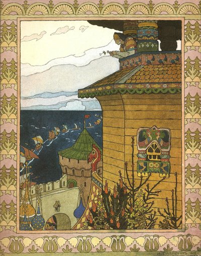 Ilustrace k pohádce Bílá kachna, 1902 od Ivan Yakovlevich Bilibin