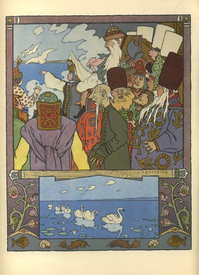 Ivan Tsarevich a žabí princezna, 1901 od Ivan Yakovlevich Bilibin