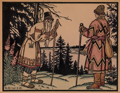 Ivan Tsarevich a žabí princezna, 1931 od Ivan Yakovlevich Bilibin