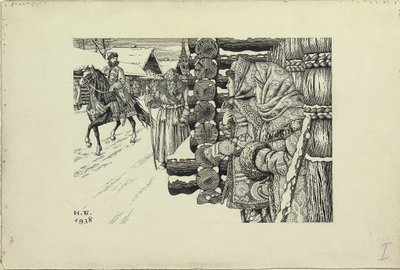 Moskevská ulice v 16. století, 1938 od Ivan Yakovlevich Bilibin