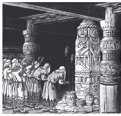 Klanění boha Svetovida, 1934 od Ivan Yakovlevich Bilibin