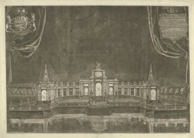 Iluminace divadla v Haagu před mírem v Cáchách, 1749 od Iven Besoet
