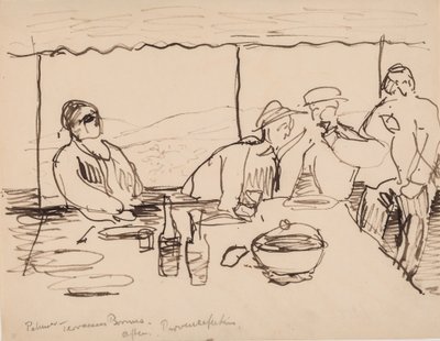 Večer na terase, Bormes, Provence od J.A. Jerichau