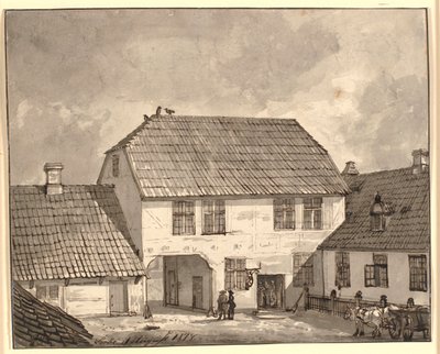 Interiér farmy od Sorø od Johan Christian Dahl