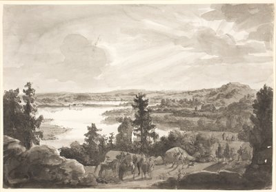 Pohled na jezero, Norsko od Johan Christian Dahl
