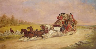 The Royal Mail Coach between the Fox and the Hunt, 1881 od J.C. Maggs