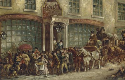 White Horse Cellar Hatchetts, Piccadilly, Londýn (chromolitho) od J.C. Maggs