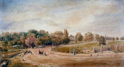 Court Lane a Lordship Lane, Dulwich, Londýn, 1860. od JC Mandy