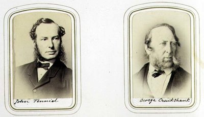 Portréty sira Johna Tenniela (1820-1914) a George Cruikshanka (1792-1878) kolem roku 1860 (tisk alba) od J.C. Watkins