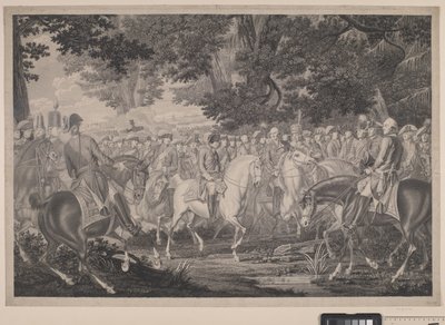 Frederik Veliký jede domů po revue v Postupimi od J.F. Clemens