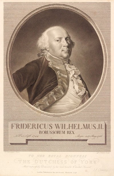 Friedrich Wilhelm II., pruský král od J.F. Clemens