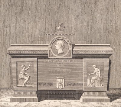 sarkofág Ludviga Holberga v Sorø od J.F. Clemens