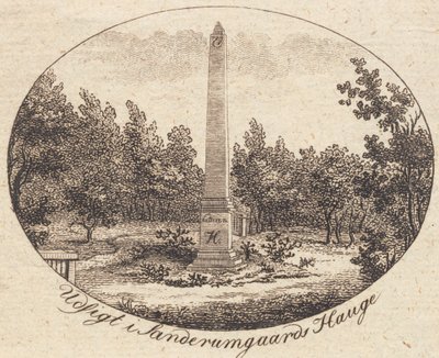 Viněta. Pohled v Sanderumgaards Hauge od J.F. Clemens