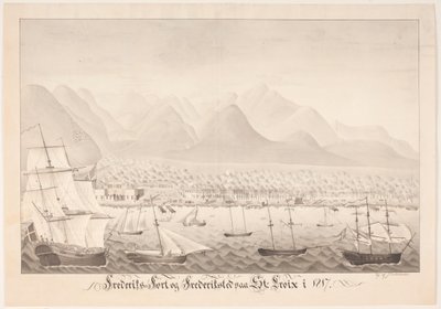 Frederiksfort a Frederiksted na St Croix od J.L.V. Michaelsen