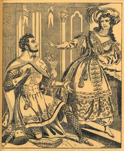 „Ivanhoe: Sir Brian de Bois Guilbert a Rebecca“, 19. století od JL Marks