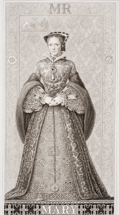 Queen Mary (1516-58) z „Ilustrace anglické a skotské historie“ svazek I od J.L. Williams
