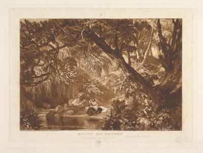 Aesacus a Hesperia, Video Ovidius Metamorphoses, Kniha XI Liber Studiorum, část X..., 1. ledna 1819. od Joseph Mallord William Turner