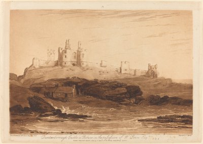 Hrad Dunstanborough, publikoval 1808. od Joseph Mallord William Turner