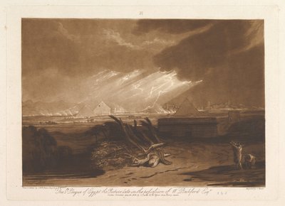 Pátá egyptská rána Liber Studiorum, část III, deska 16, 10. června 1808. od Joseph Mallord William Turner