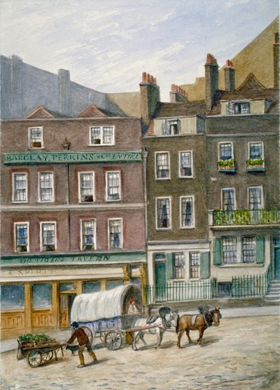 The Tiger Tavern, Tower Dock, Londýn, 1868. od JT Wilson