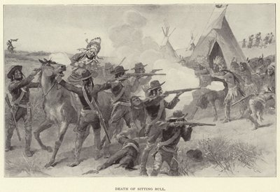 Smrt Sedícího býka (litho) od J. (after) Steeple Davis
