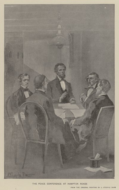 Mírová konference v Hampton Roads (litho) od J. (after) Steeple Davis