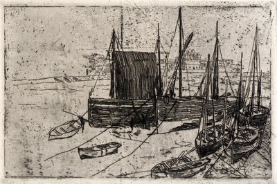 Lodě v přístavu Port Erin--Isle of Man od J. Alden Weir