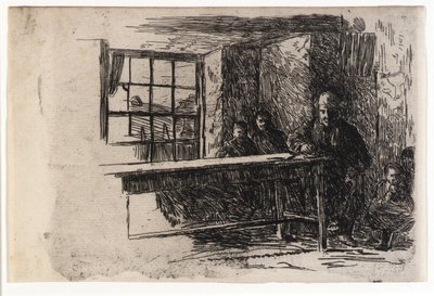 Rybářská chata - interiér - ostrov Man od J. Alden Weir