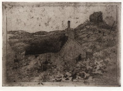 Rybářská chata na kopci - ostrov Man od J. Alden Weir