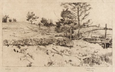 Krajina (nákres polí) od J. Alden Weir