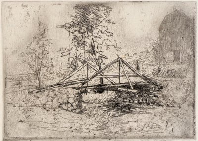 Dřevěný most od J. Alden Weir