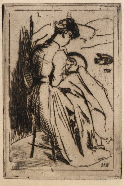 Žena vyšívá od J. Alden Weir