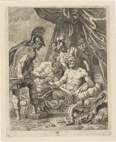 Achilles léčí Telefos Scény ze života Achilla (název série) Vitam et mortem achilli (název série) od J. Alexander Janssens