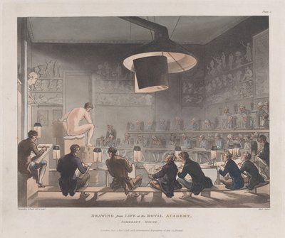 Drawing from Life at the Royal Academy, Somerset House, 1. ledna 1808, 1. ledna 1808. od J. Bluck