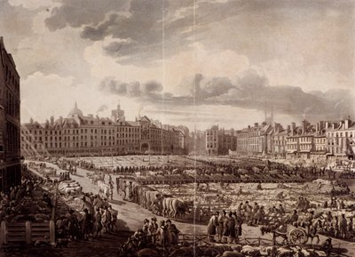 Smithfield Market, Londýn, 1811 od J Bluck