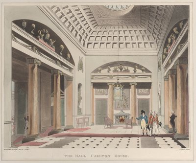 The Hall Carlton House Microcosm of London, deska 15, 1. dubna 1808, 1. dubna 1808. od J. Bluck