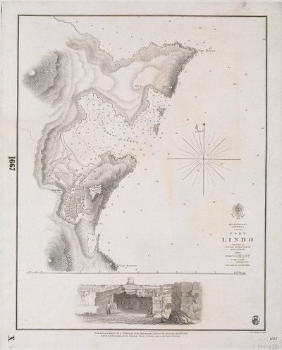 Archipeligo, Rhodos I., Port Lindo prozkoumal kapitán Thomas Graves, HMS 
