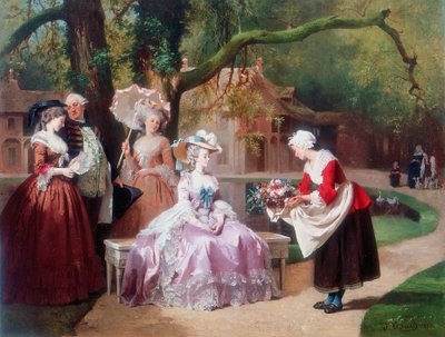 Císařovna Eugenie obdarovaná kyticí od rolnice od J Carand