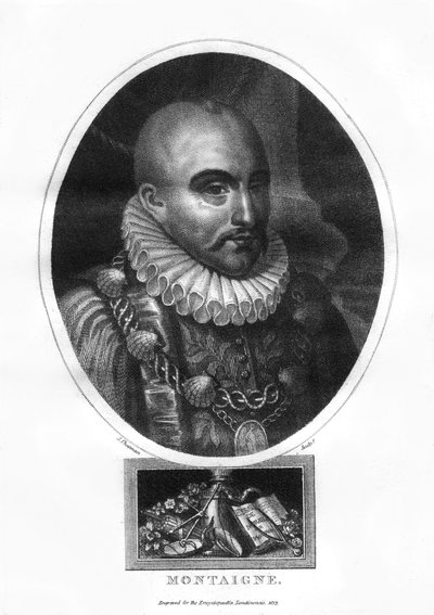 Michel Eyquem de Montaigne, francouzský spisovatel, 1817. od J. Chapman