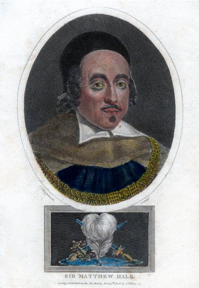 Sir Matthew Hale, lord hlavní soudce Anglie ze 17. století, 1808. od J. Chapman