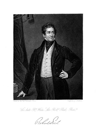 Robert Peel, britský státník, 19. století. od J. Cochran