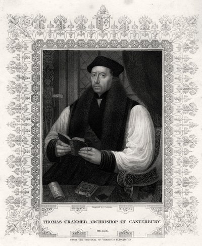 Thomas Cranmer, arcibiskup z Canterbury, 19. století od J. Cochran