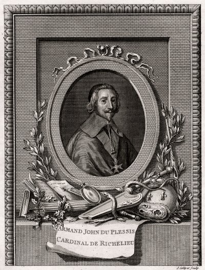Armand Jean Du Plessis, kardinál a vévoda z Richelieu, 1775 od J. Collyer
