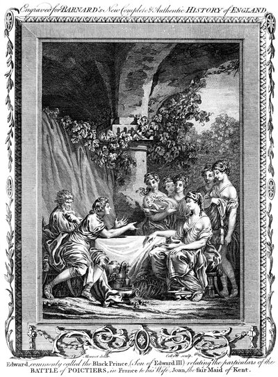 Edward, Černý princ, popisující podrobnosti o bitvě u Poictiers, 19. století. od J. Collyer