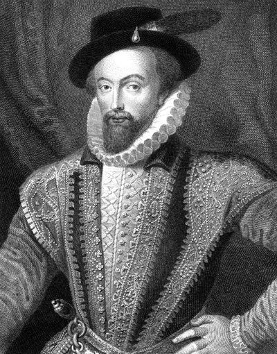 Sir Walter Raleigh, anglický spisovatel, básník, dvořan, dobrodruh a průzkumník, 1821. od J Fitler