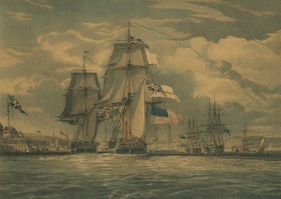 HMS Shannon zajme USS Chesapeake, 1. června 1813, 1813 od J. G. C. Schetly