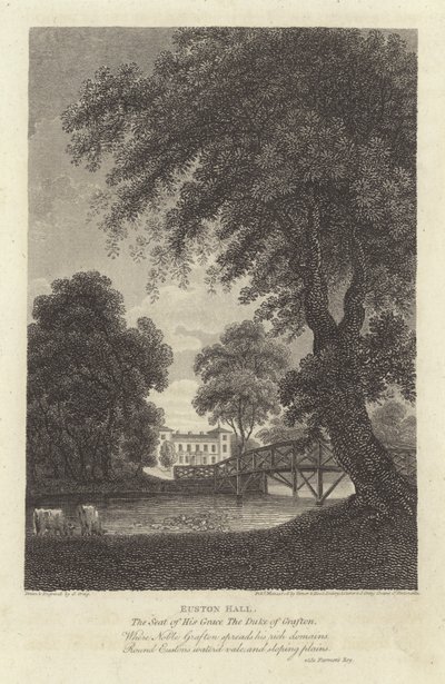 Robert Bloomfield, básník: Euston Hall (rytina) od J. Greig