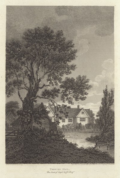 Robert Bloomfield, básník: Troston Hall, sídlo Capel Lofft Esquire (rytina) od J. Greig